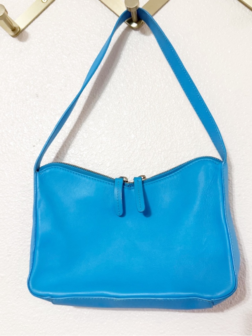 Mansur Gavriel M Frame Baguette Bag Shoulder Bright Blue Leather Purse $545 MSRP - Picture 8 of 15